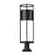 Z-Lite Luca Outdoor Pier Mounted Fixture, 1-Light, 9.25 In.W x 29.75 In.H, Black/Etched 517PHB-533PM-BK-LED - alternate 7